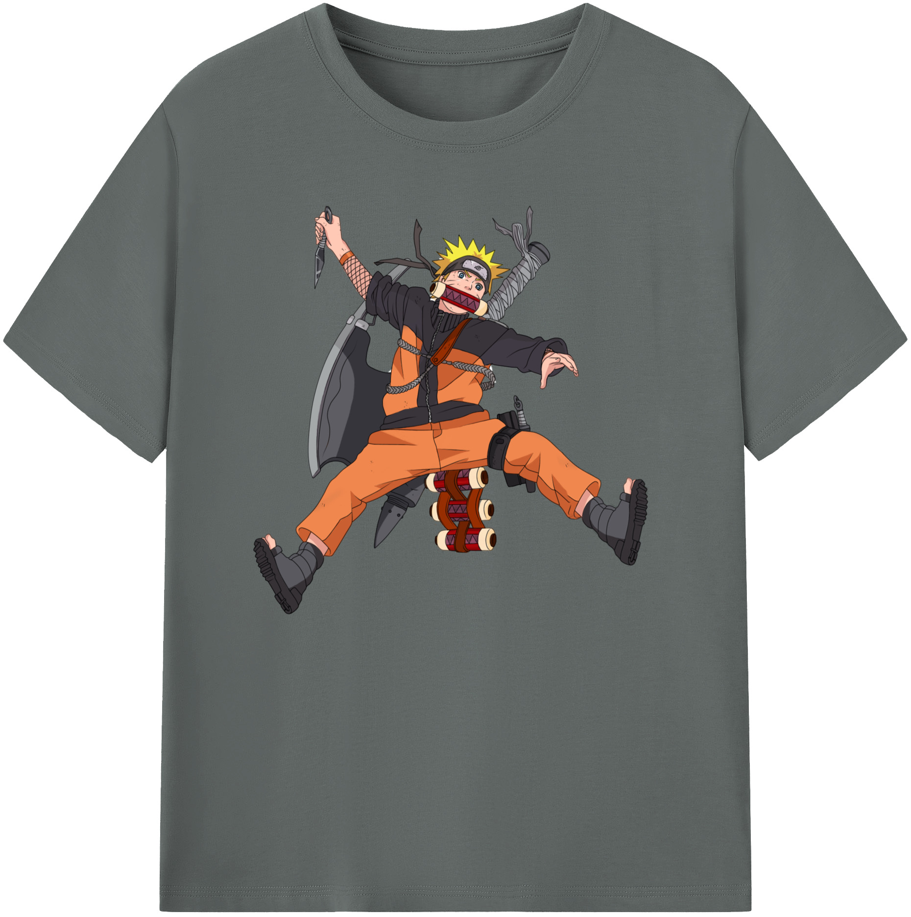 （画像用） NARUTO -ナルト- うずまき ナルト Uzumaki Naruto 綿100％ メンズ半袖Tシャツ｜肌触りやわらか＆通気性